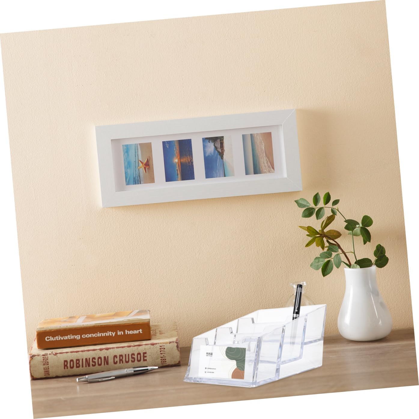 NUOBESTY 3 Set Porta Biglietti Da Visita Trasparente Cassa Organizzatore Di Carte Raccoglitore Carte Contenitori Trasparenti Custodia Per Carte Da Scrivania Espositore Per Carte 2 Pezzi * 3
