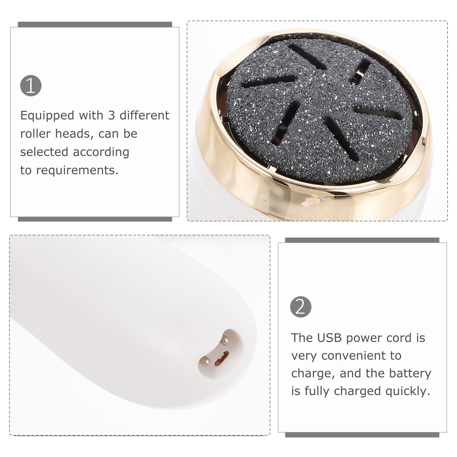 IMIKEYA Elektrische Hornhautfeile mit 1200mah Akku für Pediküre Tragbarer Abs Fuß Hornhautentferner zur Entfernung Harter Haut für Professionelle und Private Anwendung