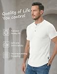 JMIERR Men Casual Short Sleeve T-Shirt Muscle Slim Henley Shirts Beach Tees | Summer, Activewear, Longline, Undershirts, Button, V Neck, Hawaiian, Fitted, Golf, Solid Color, Outdoor, Hiking