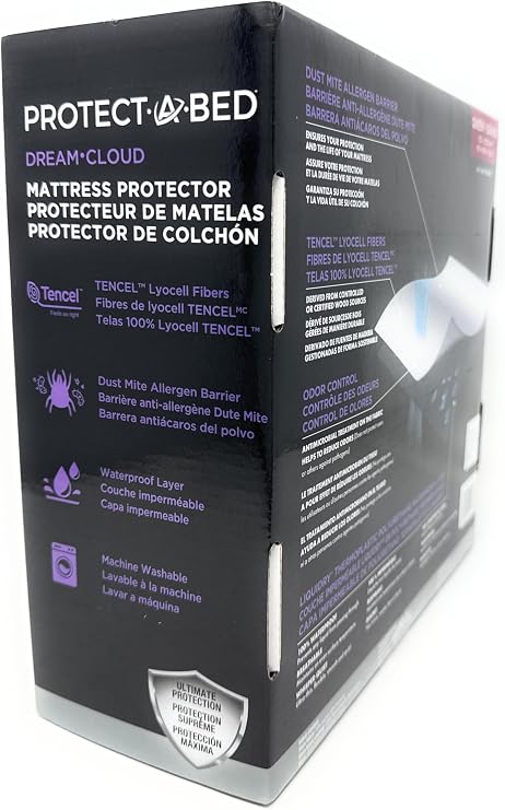Protect-A-Bed Mattress Protector Waterproof, Breathable, Tencel Lyocell Top Available in Queen & King Sizes (Queen)