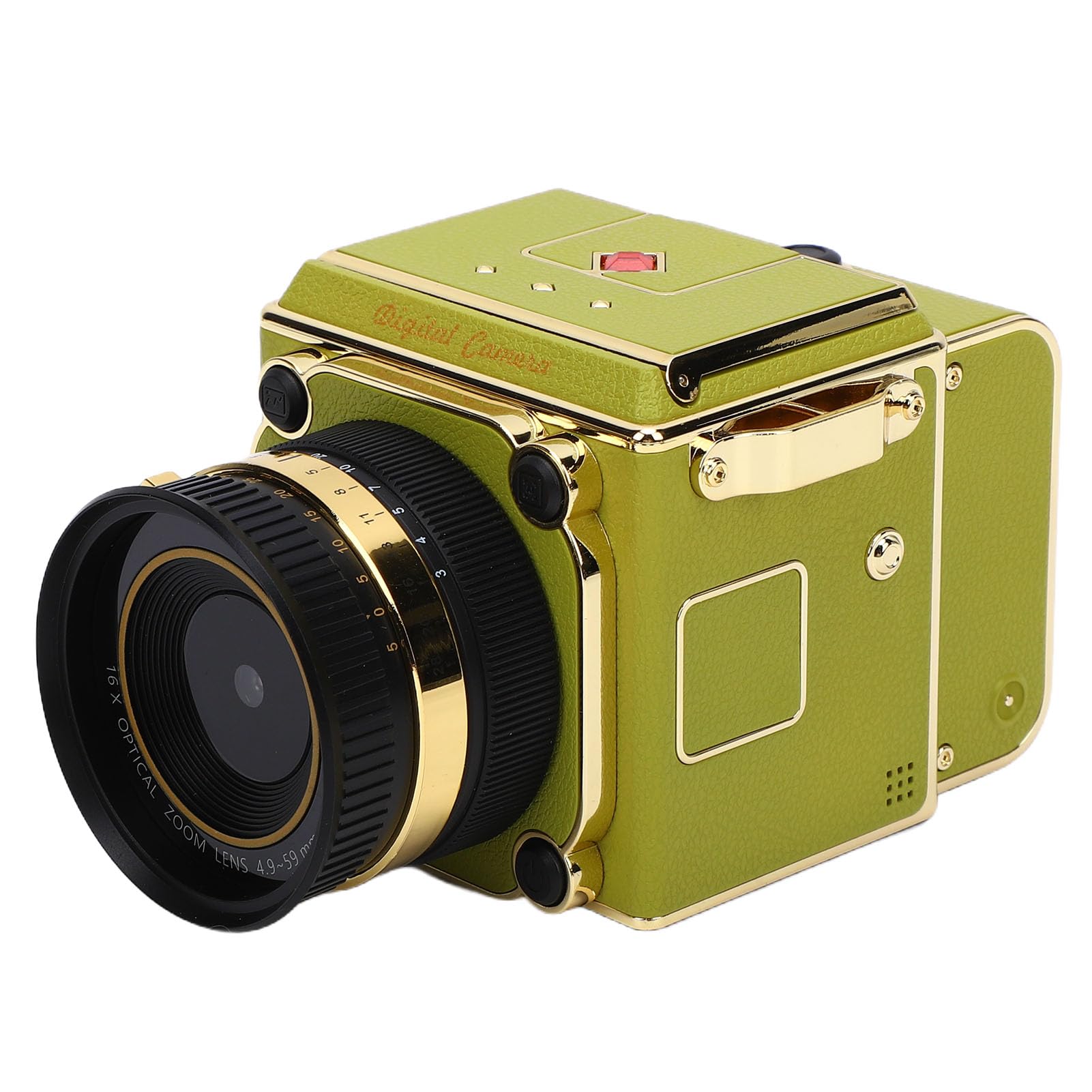 Plyisty Vintage Digital Camera, Retro Point and Shoot Camera with Autofocus 2 Inch HD Screen 56MP 2.7K Video 16x Zoom, with OTG Transfer, for Beginners Kids Teens Adults (Green)