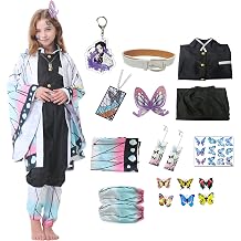 Kids Girls Cosplay Kimono Costume Japanese Suit Halloween Anime Outfit Butterfly Kimono Robe Set