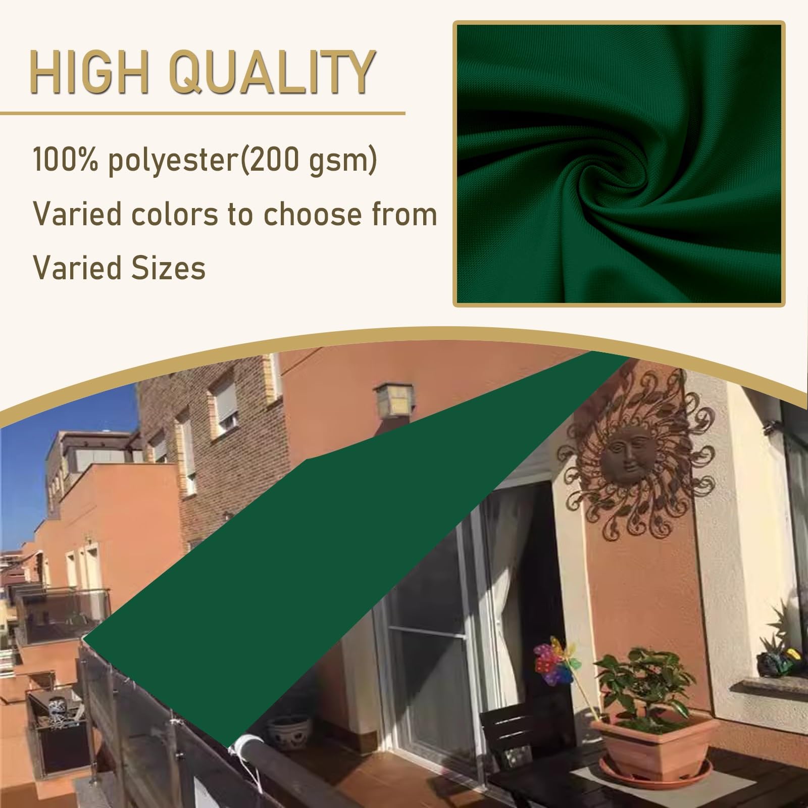 Malla de Sombreo con Ojales 300 x 300 cm 90% Tasa de Sombreado/Rectangular/Protección Rayos UV Toldo de Protección Solar para Plantas de Jardín/Perro/Coche, Verde Oscuro