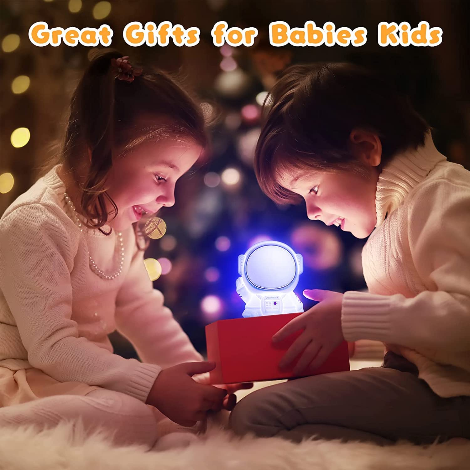 Luce notturna astronauta in silicone per bambini, lampada da tavolo ricaricabile USB che cambia colore, controllo touch, luce LED per camera da letto