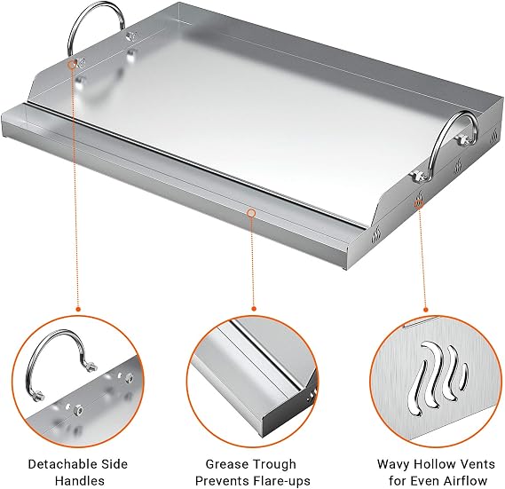 23 x 16 Universal Stainless Steel Cooking Griddle Flat Top Griddle Insert