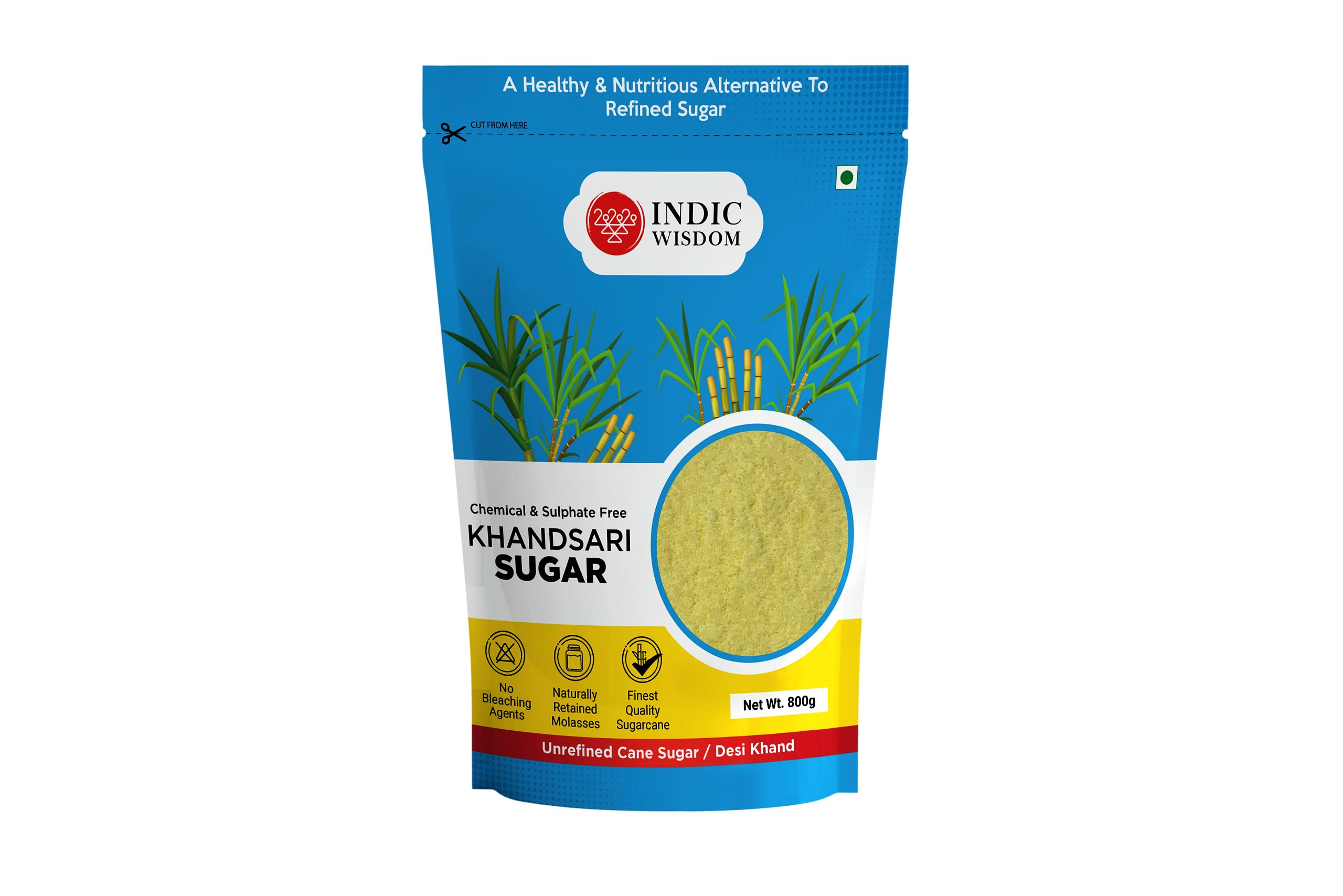 IndicWisdom Khandsari Sugar 800gm | Unprocessed/Unrefined or Raw Sugar | Desi Khand | No Sulphur Processing or Chemical Additives (B07BNJW2B1) Amazon Price History, Amazon Price Tracker