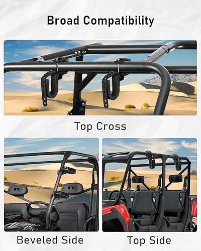 Miniatura 6 de Belinous Soporte para Armas UTV, Rack para Armas UTV Rack para Arco Soporte para Pala se Ajusta a Barras de Rollo de 1.75"- 2" Compatible con