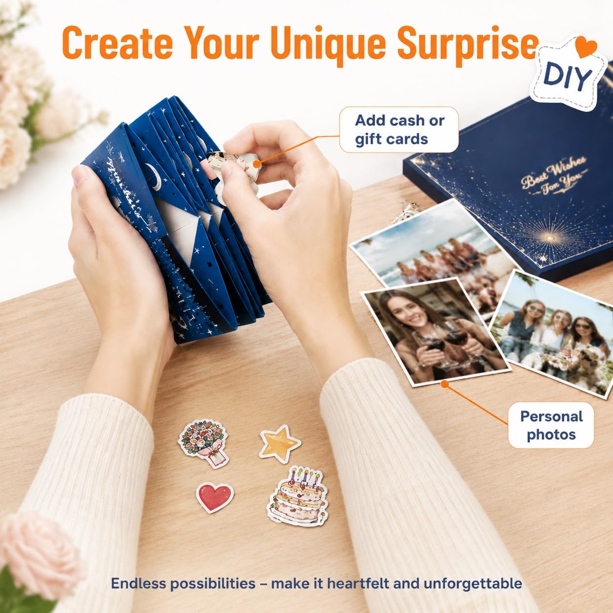 Pop-Up-Spardose zum Schulabschluss, Überraschung, Explosion, Geldhalter, selbstgemachte Konfetti-Karte, leer, befüllbar, Geschenk-Box für Abschlussfeier, Party, Gastgeschenk, High School