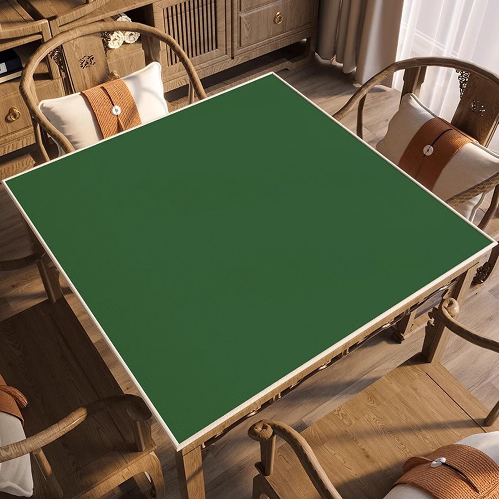 Mata Mahjong Na Stoły, Mata Do Gier Z Redukcją Hałasu Na Imprezie Rodzinnej Z Antypoślizgowym Podkładem, Do Pokera, Gier Karcianych, Planszowych I Płytek(Green,120x120cm/47.24x47.24in)