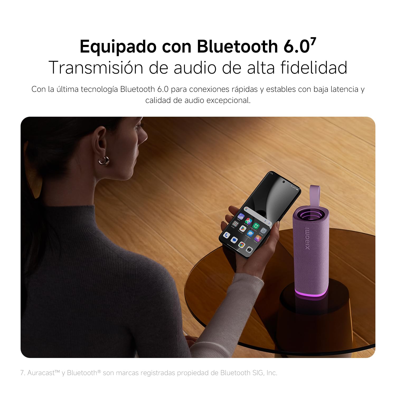 XIAOMI Sound Play Altavoz Bluetooth Portátil 18W, Sonido Inmersivo Potente, Auracast Multi-Speaker, Luz RGB Ambiental, 14 Horas de Batería, IP68 Waterproof, TWS Pairing, Bluetooth 6.0, USB-C, Negro