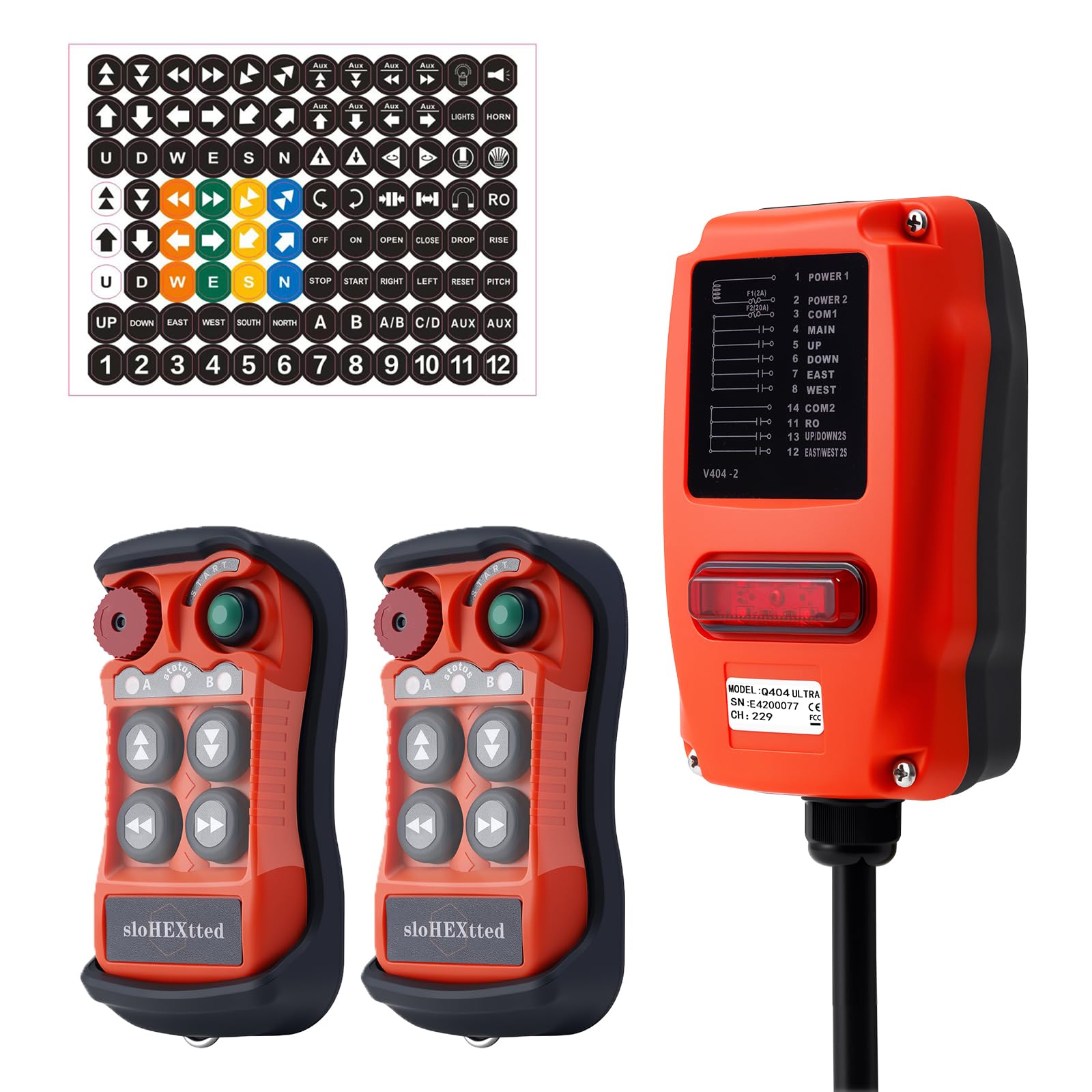 Q404 Ultra telecomando wireless gru 2 velocità 12-24V