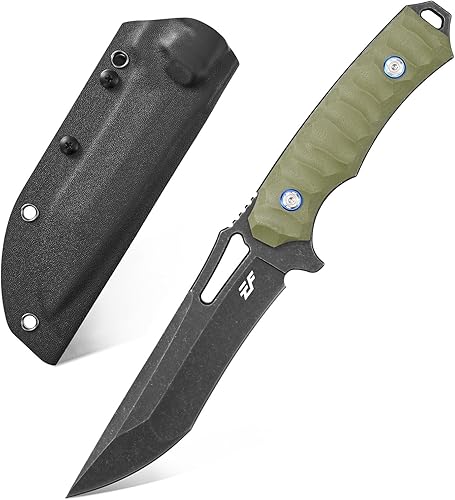 Miniatura 8 de Eafengrow EF132 Cuchillo de hoja fija, hoja de acero DC53, mango G10, cuchillos fijos EDC de espiga completa para trabajar, camping, caza con funda