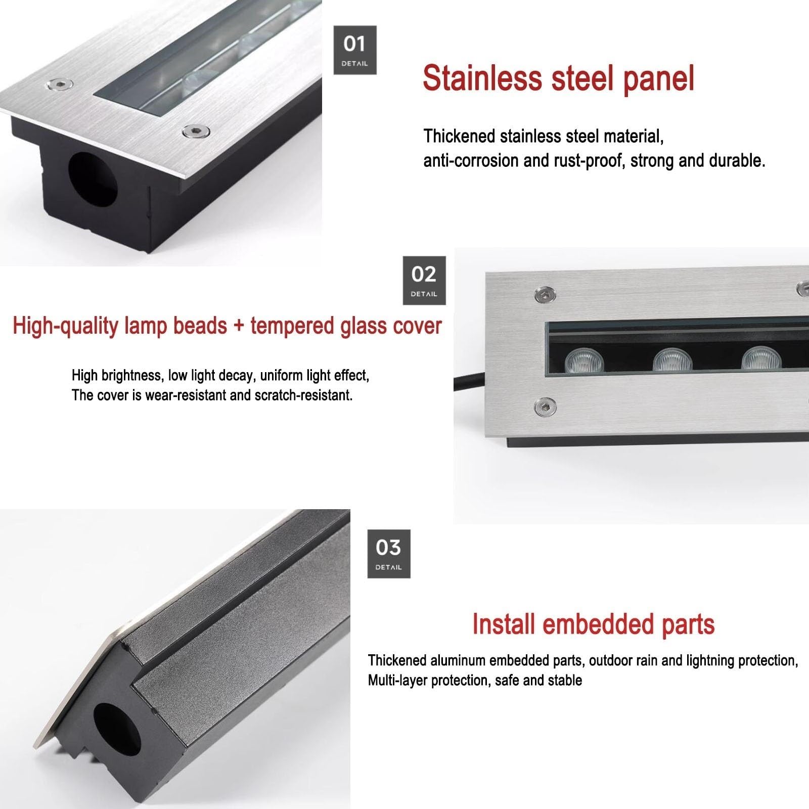Focos Suelo Led - Luces LED Para Paisajismo, Foco LED Rectangular Empotrable Para Exteriores, Lámpara De Pie Para Iluminación De Caminos Impermeable IP65, Para Patios Y Terrazas(Green,85-245V(24W))