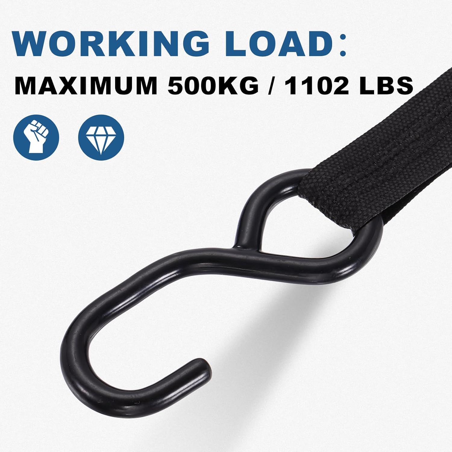 uxcell 2Pcs S Hook Hook, 7mm Dia 1102 lbs Ratchet Strap Tie Down Hook for 1" Tie Down Straps Wedding, Cars Trucks Trailers Binder Accessories