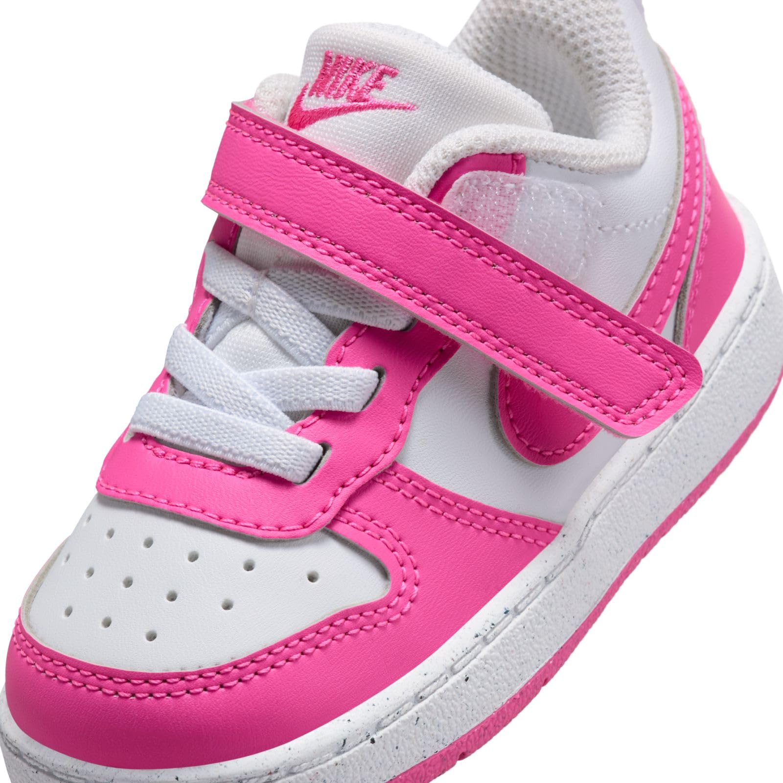 Nike Baby Court Borough Low Recraft (Infant/Toddler) Sneaker, White/Laser Fuchsia, 2 US Unisex
