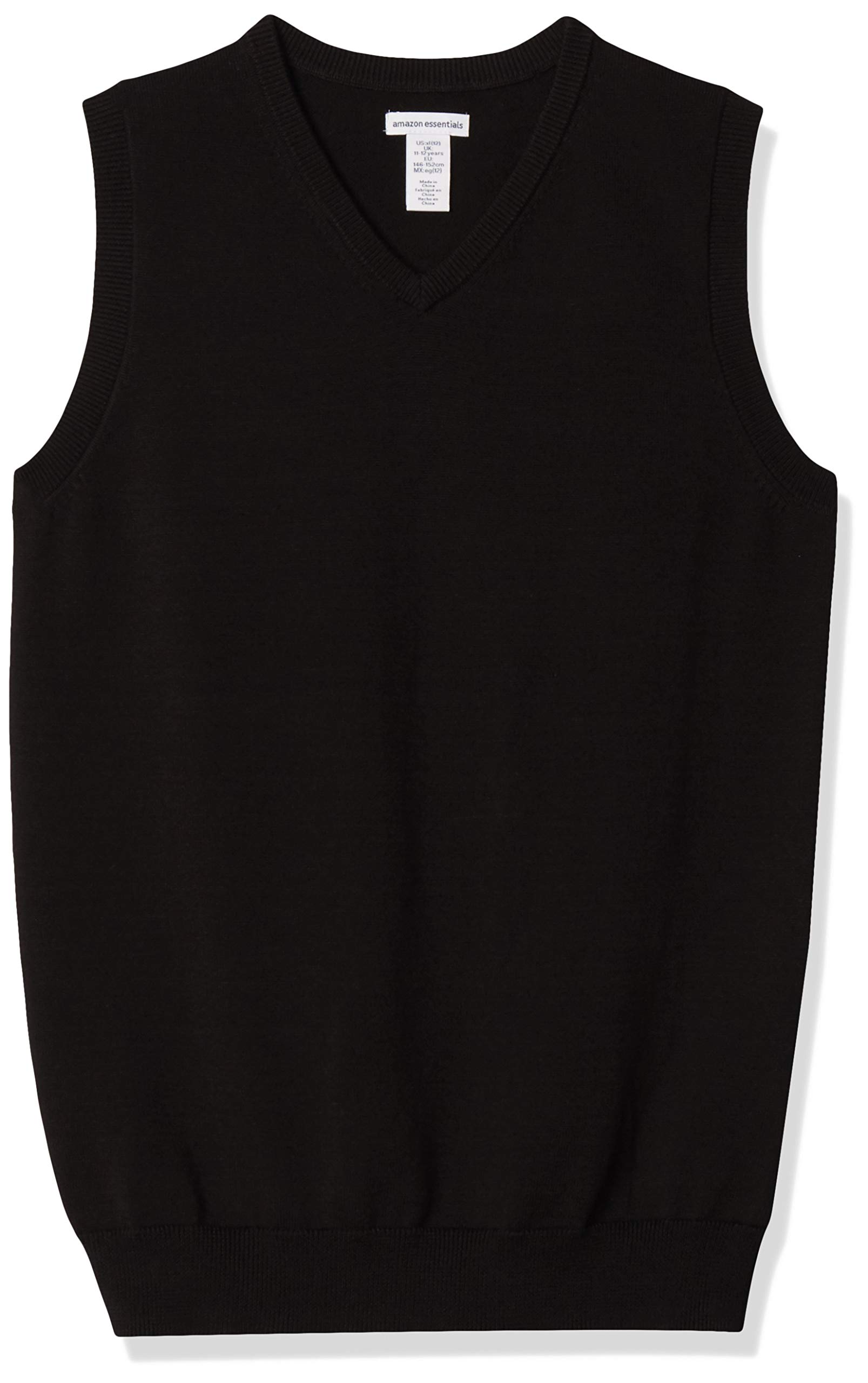Photo 1 of Amazon Essentials Boys and Toddlers' Uniform Cotton V-Neck Sweater Vest, Multipacks Size 10 Black Large