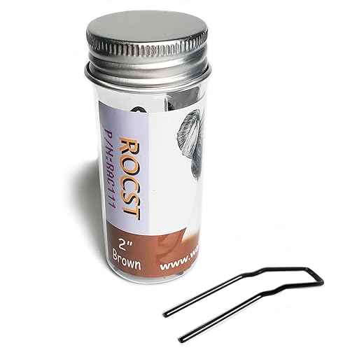 Horquillas para moño ROCST Bobby Pins Clips para ballet mujer niña peluquería salón 24 piezas (2 pulgadas, marrón, 24 piezas)