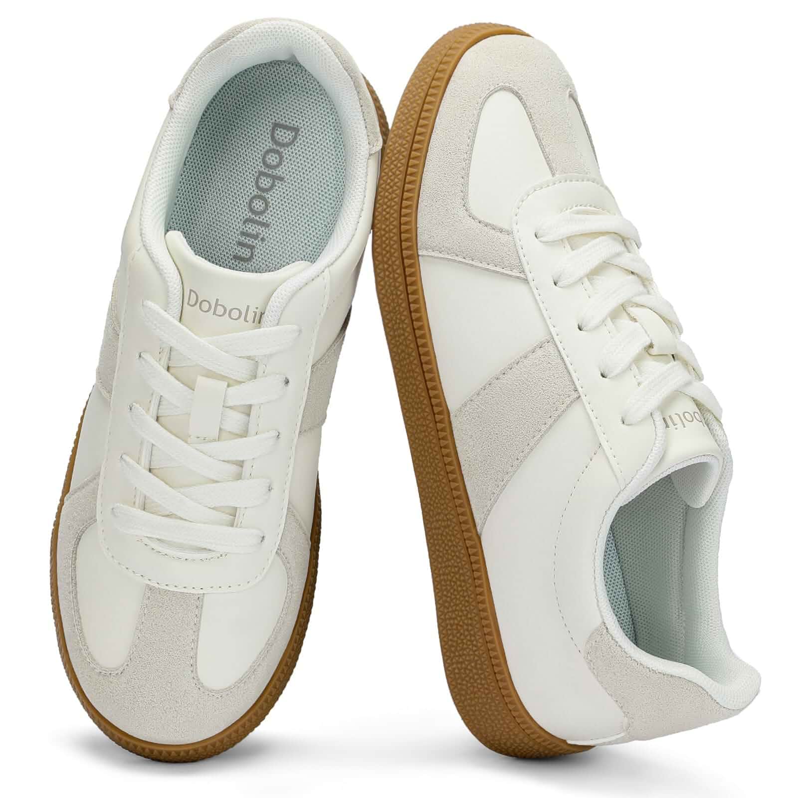 DOBOLIN Women's Fashion Sneakers Retro Gum Sole Casual Shoes Non-Slip Training Sneakers for Tennis, Skating & Everyday Walks, Sizes 6-11