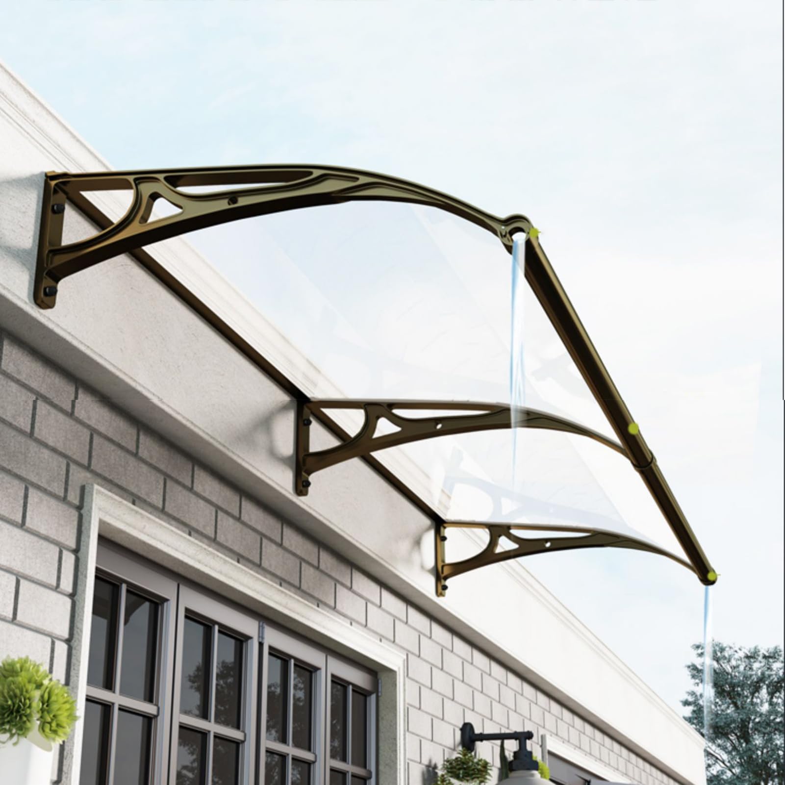 Soporte de champán de aluminio para marquesina de policarbonato transparente y techo de refugio