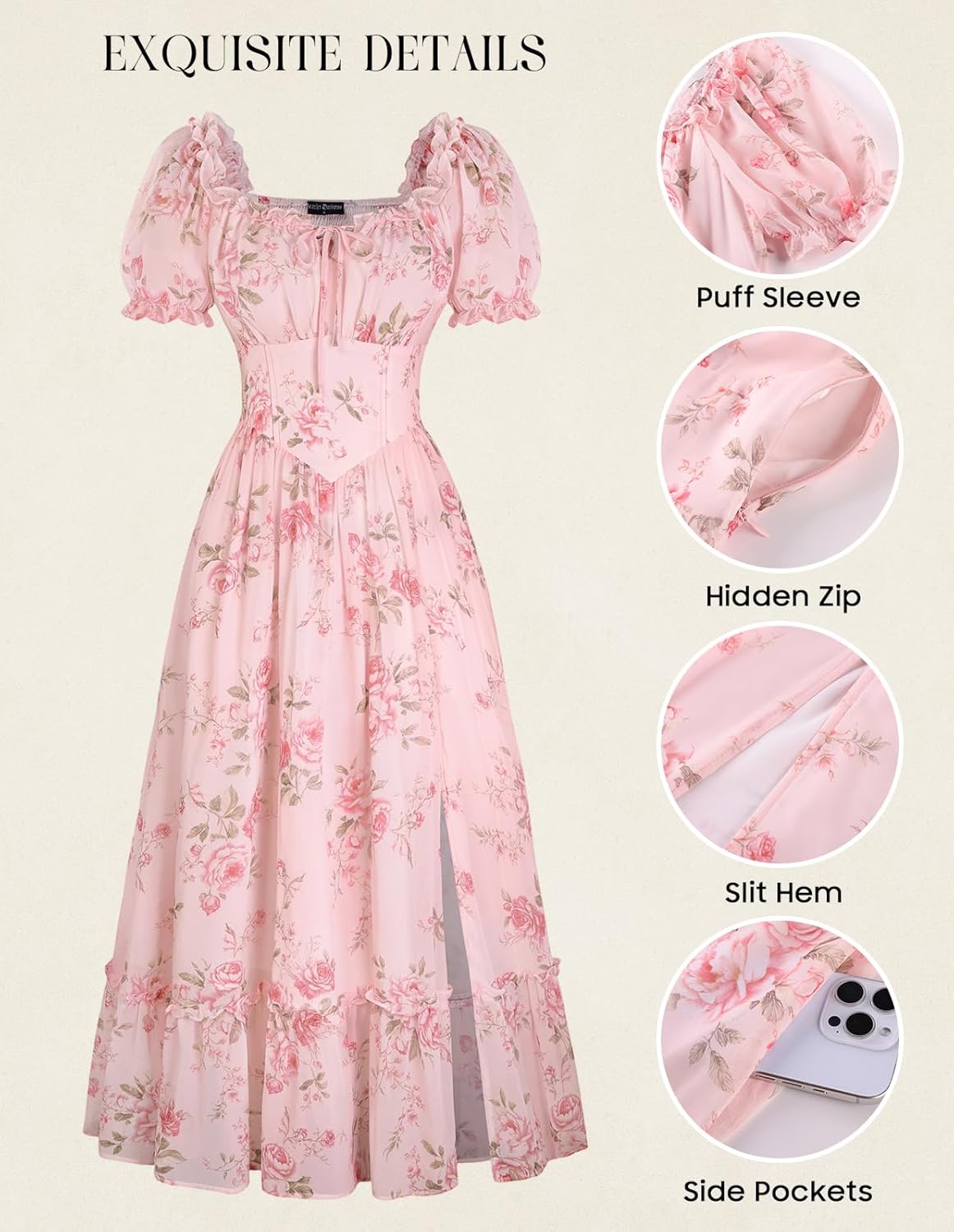 Scarlet Darkness Floral Corset Dress Women 2026 Summer Cottagecore Flowy Dresses - Image 5