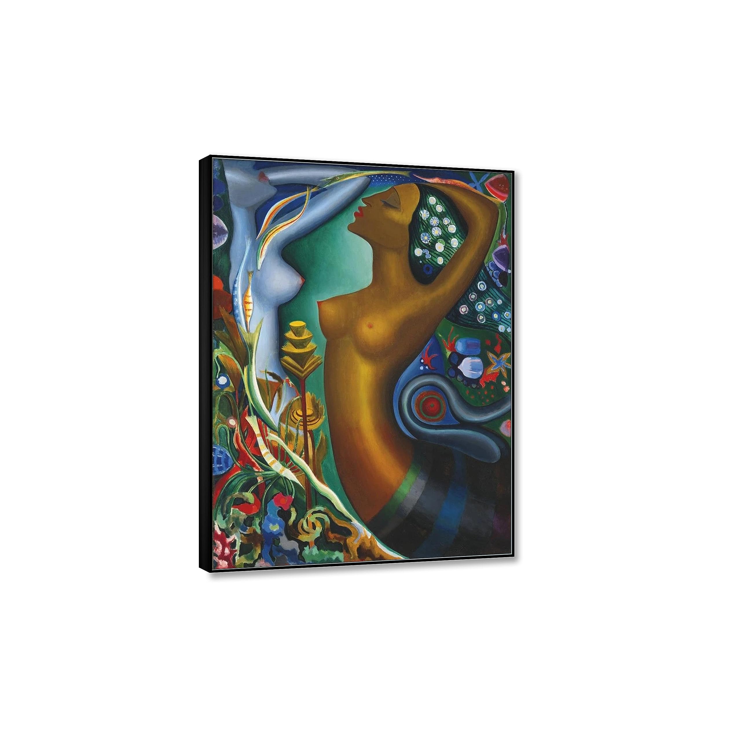 RKGHDCX Cuadro sobre Lienzo-Pintura Famosas SIRENAS, 1929 Impresión en Lienzo de Carteles-Reproducción en Lienzo-para decoración de paredes 30x42cm12 x17 Marco negro