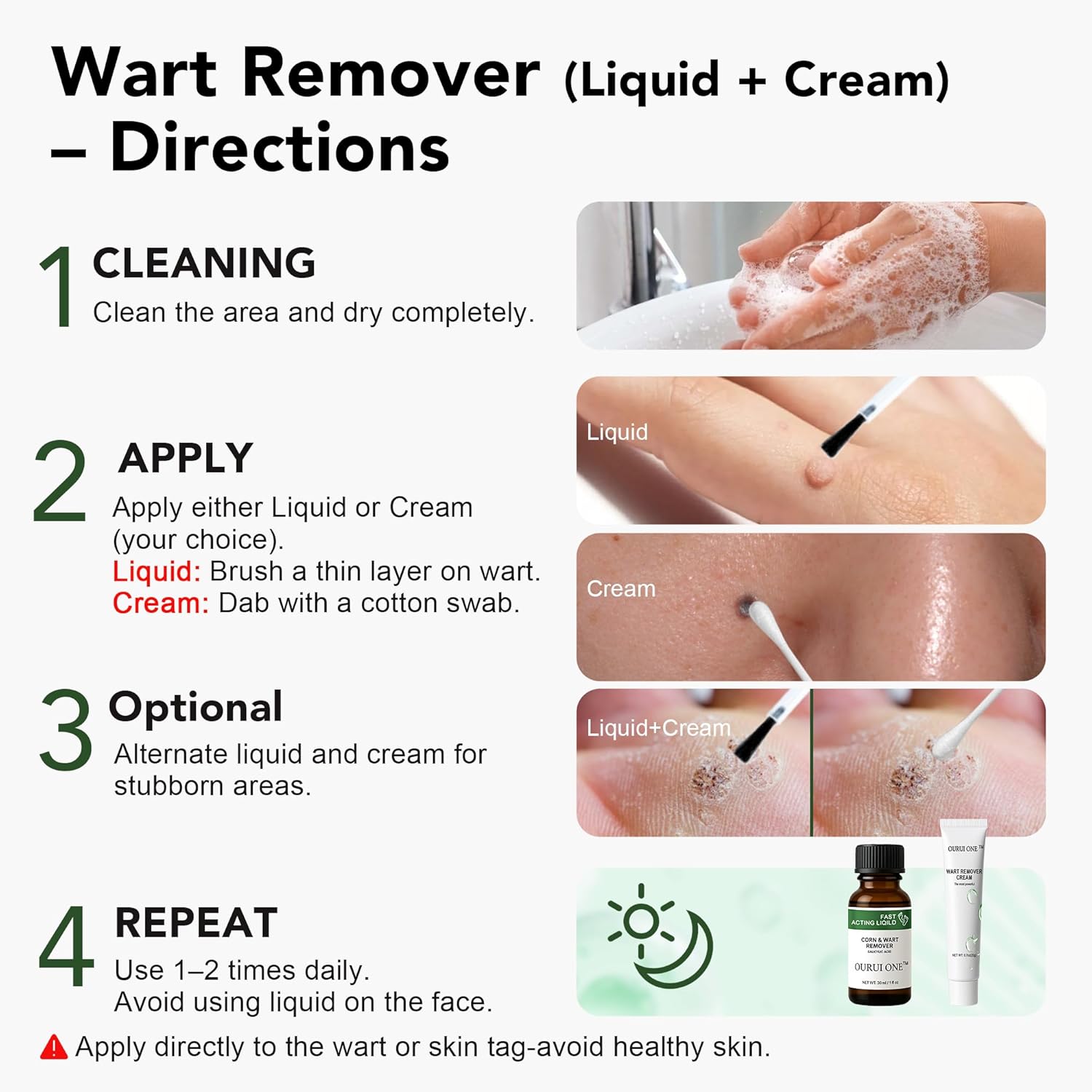 Wart Remover Kit – Dual Action Liquid & Cream Kit for Neck, Body Feet– Targets Common, Plantar, Flat Warts,Corn – Visible Results in 2–4 Weeks - Image 4