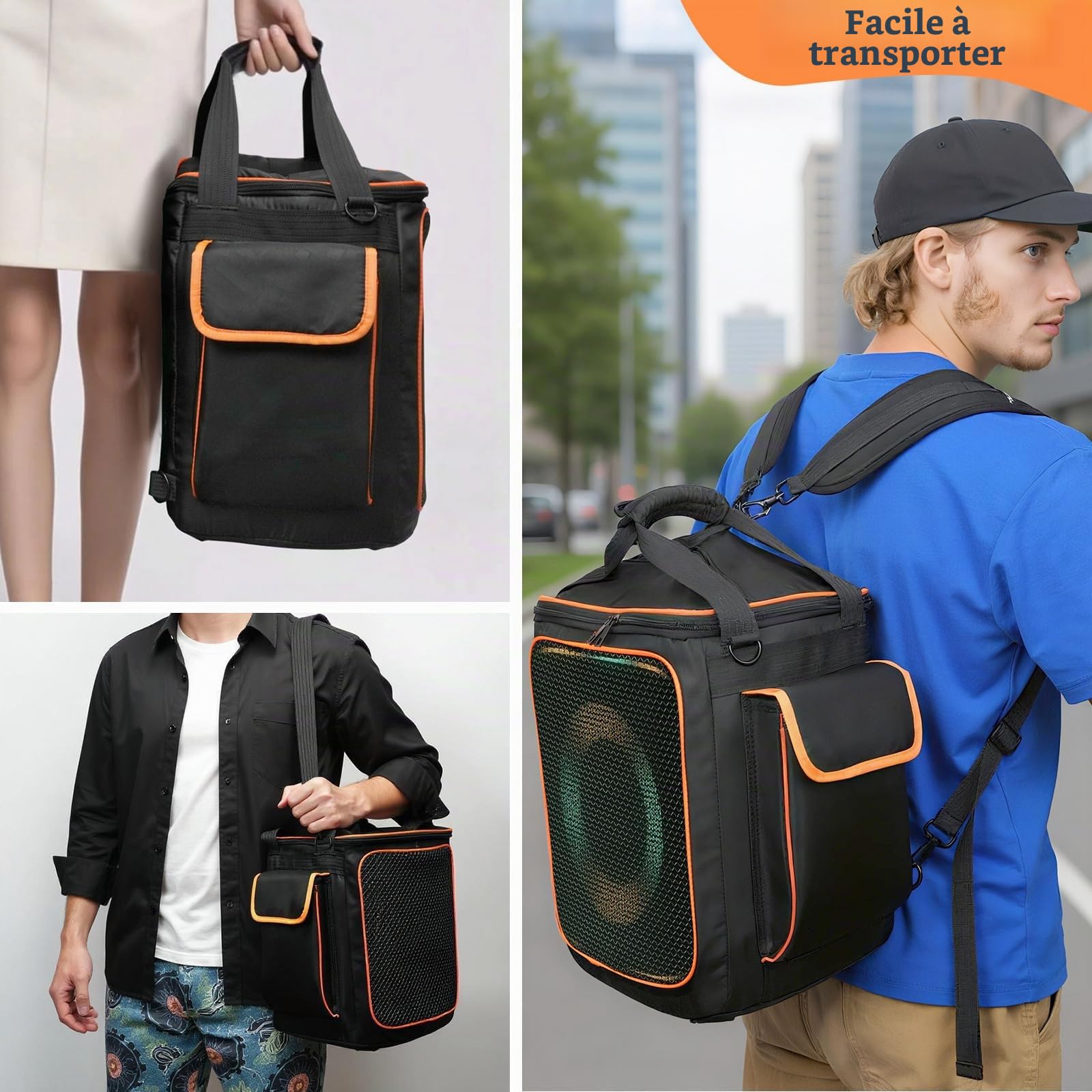 Étui de Transport Portable Fourre Housse de Protection Sac à Dos Robuste Sac de Voyage Sacoche pour JBL PARTYBOX Encore 2 Enceinte de Soirée Portable avec Micro sans Fil