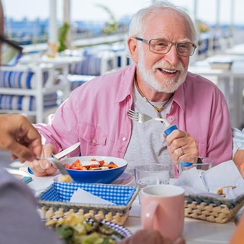 Miniatura 3 de Utensilios adaptativos (3 piezas)  Juego de utensilios adaptables flexibles de acero inoxidable con peso, asas antideslizantes para temblores de