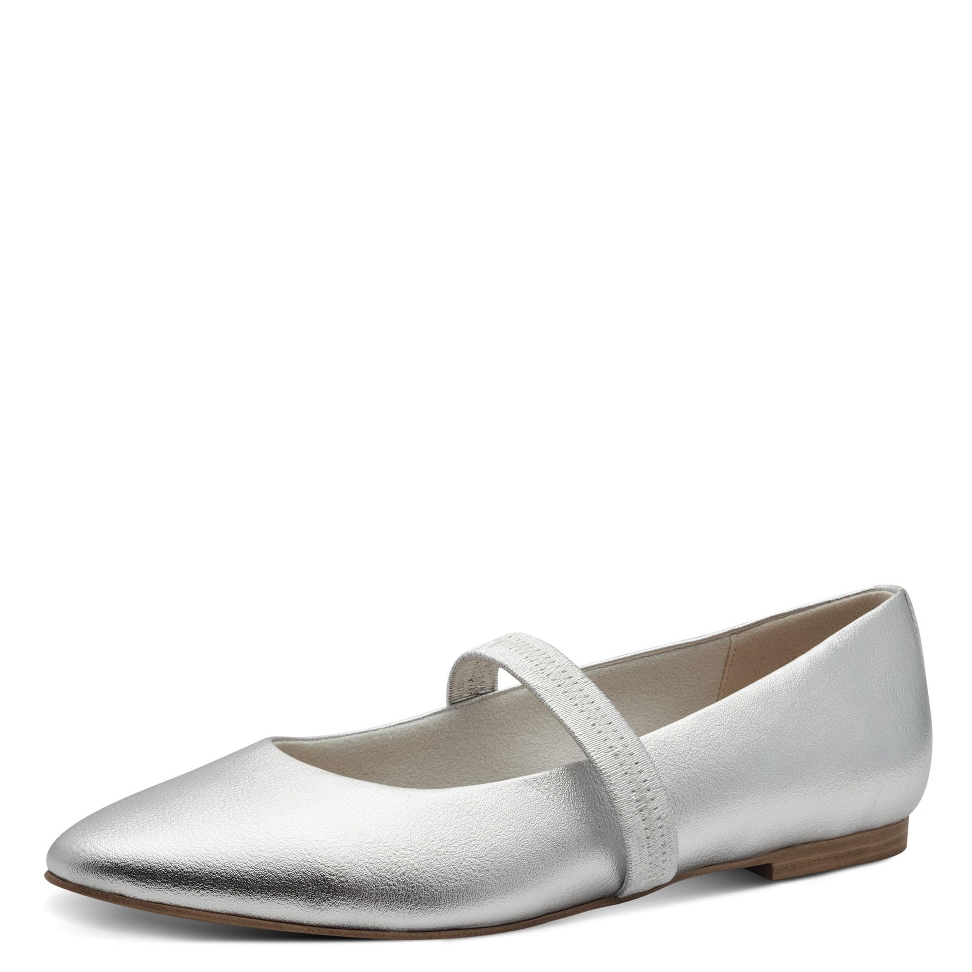 MARCO TOZZI Women's 2-22119-44 Ballet Flats, Silver, 40 EU, Silver, 8 UK