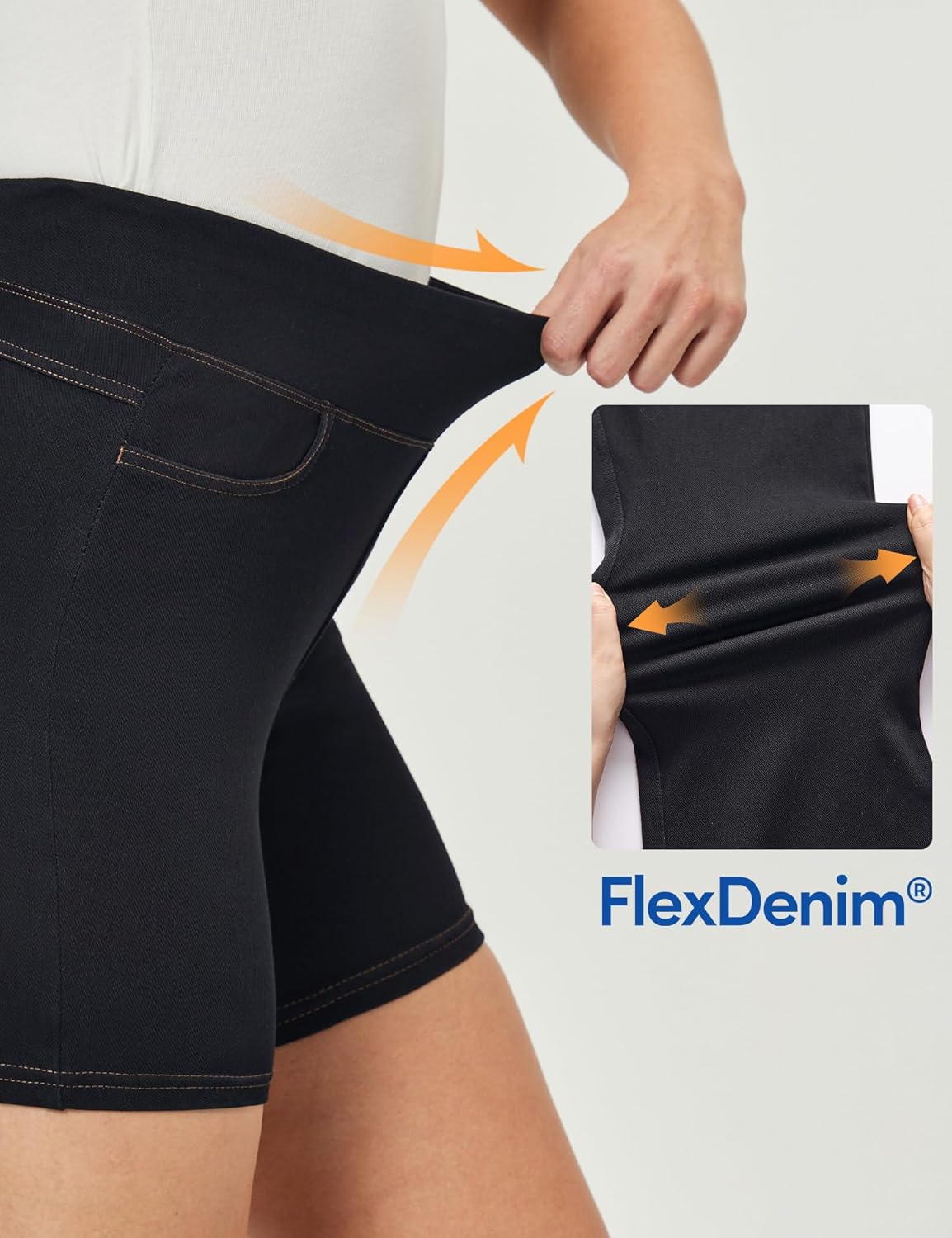 IUGA Stretchy Jean Shorts for Women High Waisted Pull On Jorts with Pockets Denim Shorts Women Summer Casual Shorts 2025 - Image 3