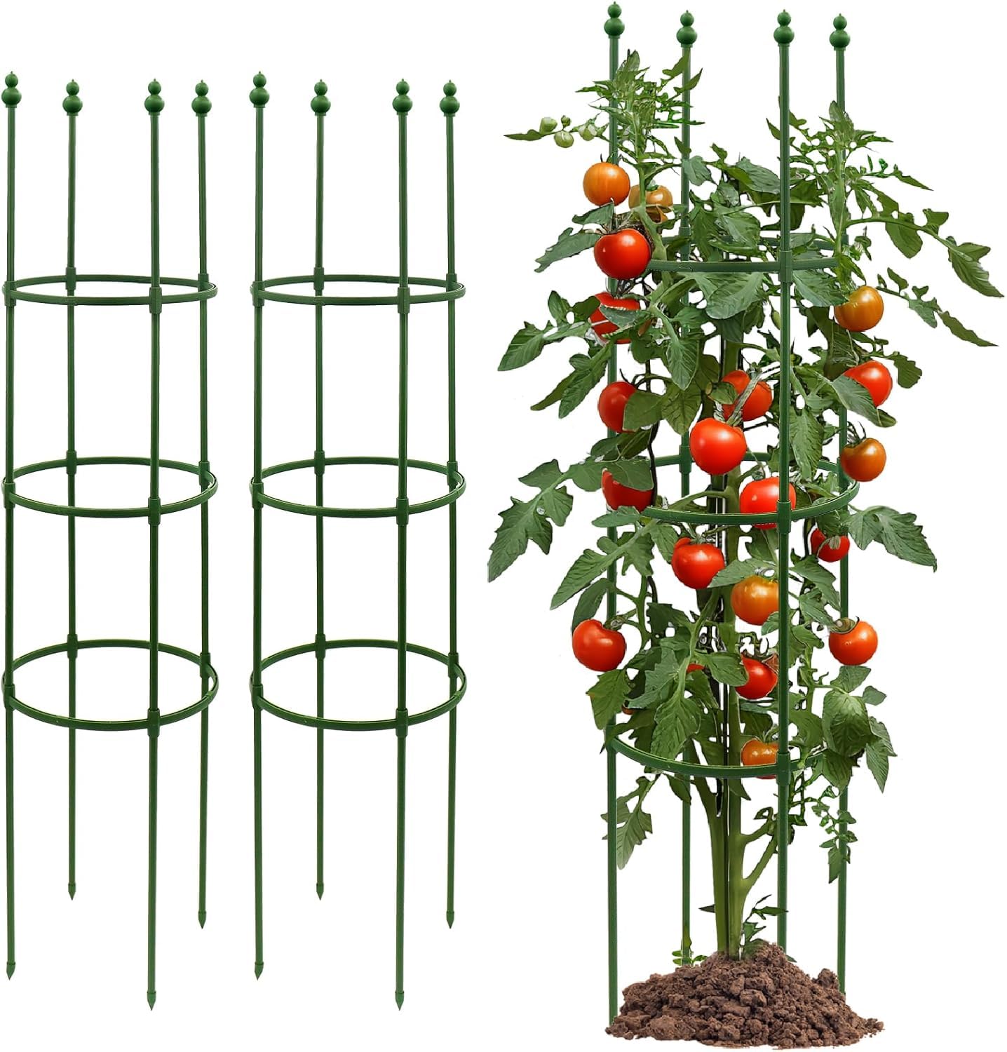 G-LEAF 3 Stück Garten Rankhilfe Tomatenkäfig Pflanzenstütze Obelisk Klettergerüst Spalier| Rankgitter Kletterhilfe| Kletterpflanzen,Tomaten,Rosen (140 cm)