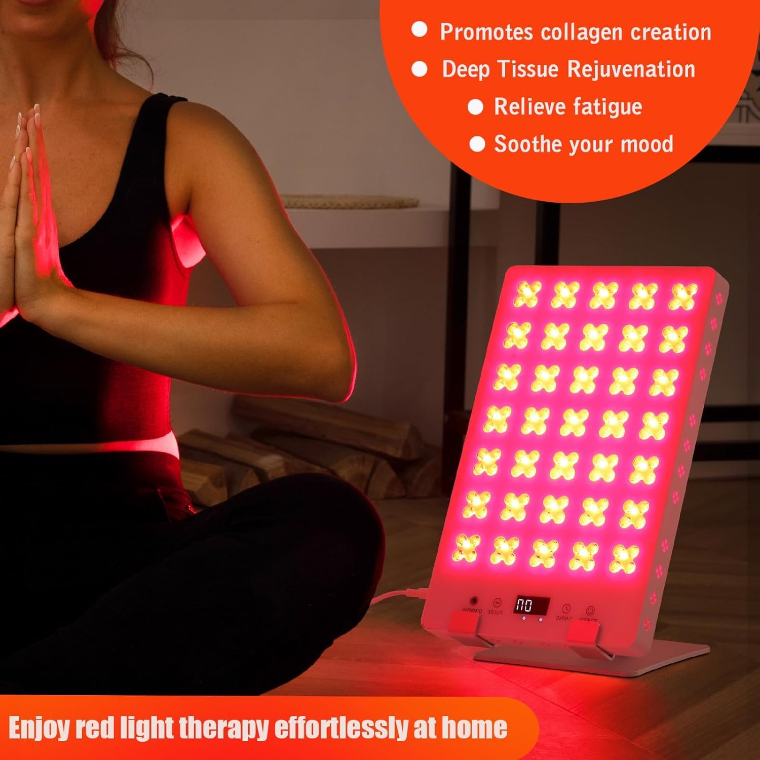 Red Light Therapy for Body, 660nm Red & 850nm Near Infrared Light Therapy Panel for Full Body & Face Supports Pain Relief, Skin Care, Recovery, Sleep & Performance