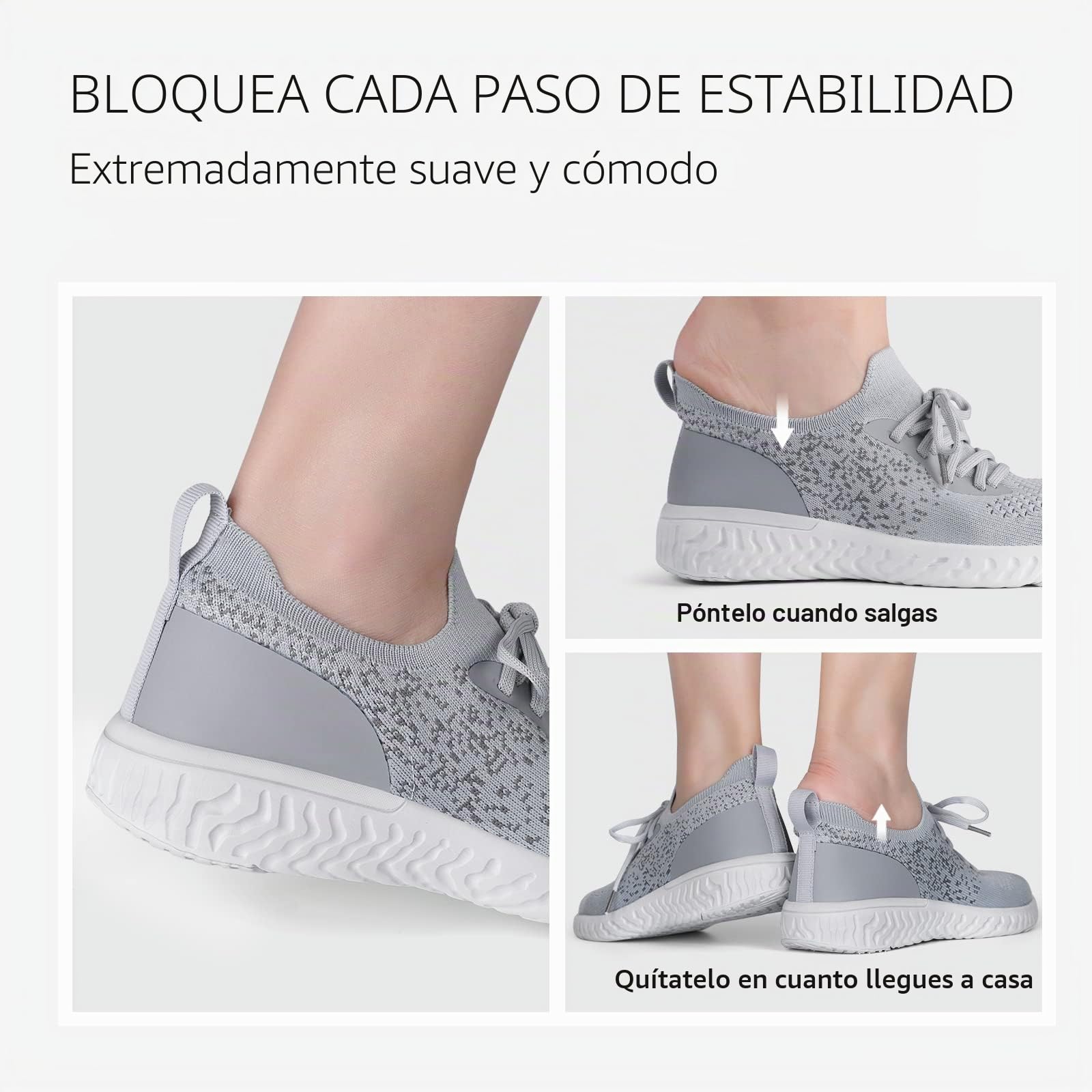 HKR Zapatillas Deportivas Mujer Cómodo Zapatos Ligero Slip-on Malla Casual Tenis Transpirable para Andar Correr Caminar