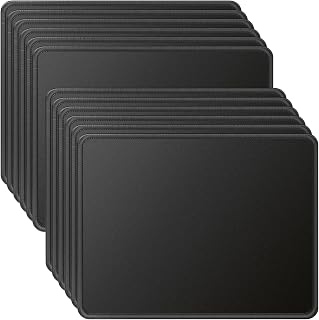 MROCO Mouse Pad 12 Pack [30% Larger] with Non-Slip Rubber Base, Premium-Textured & Waterproof Mousepads Bulk with Stitched Edges for Computers, Laptop, Office & Home, 8.5 x 11 inches, Black