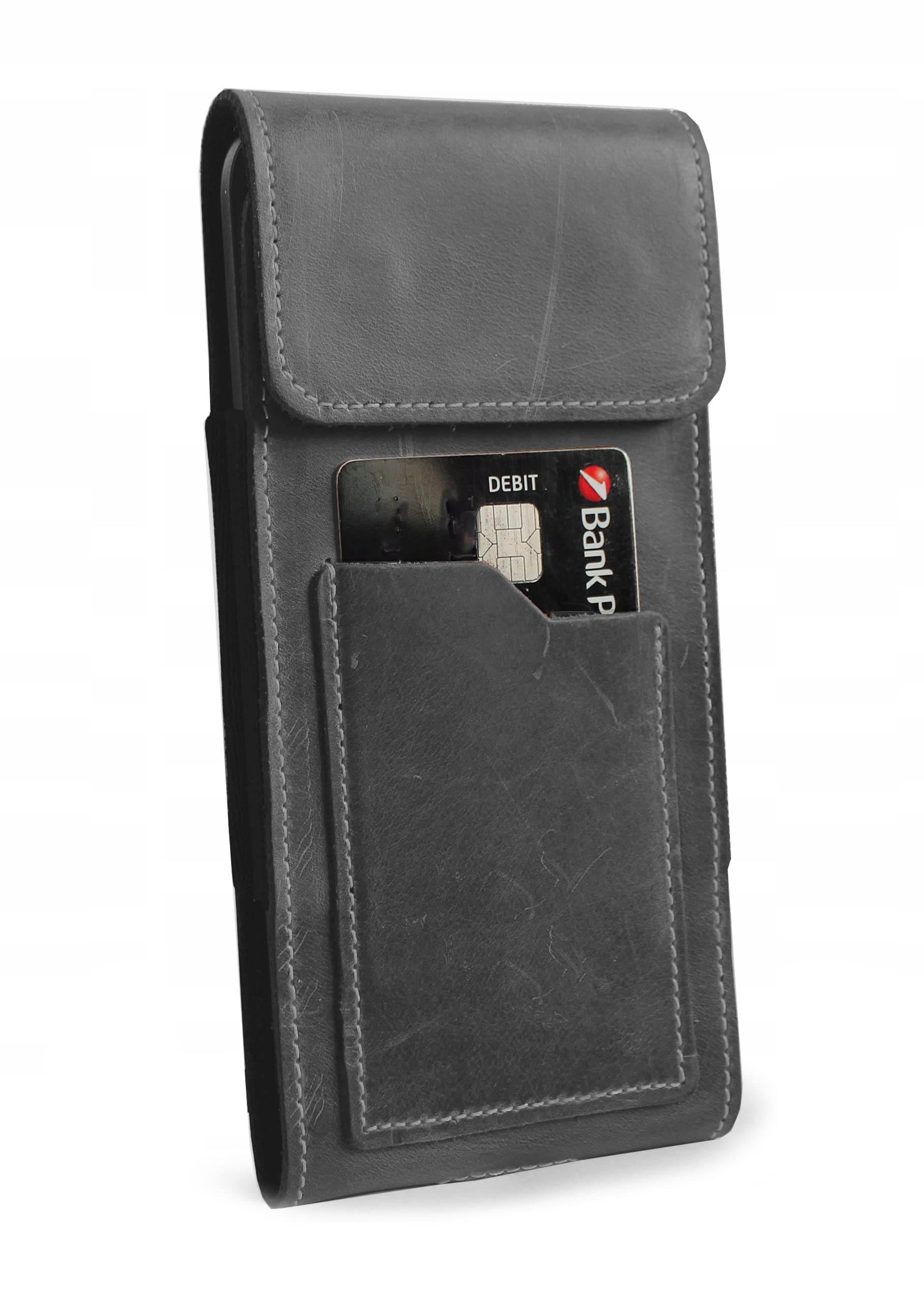 ECHT Leder VERTIKAL Hüft Gürtel Tasche passend für Samsung Galaxy S26 S25 S24 Ultra 5G S23 S22 S21 FE S20 A56 A36 A26 A16 A55 A35 A25 A15 A05 A54 Karabinerhaken Schutz Hülle Lederhülle XL SCHWARZ