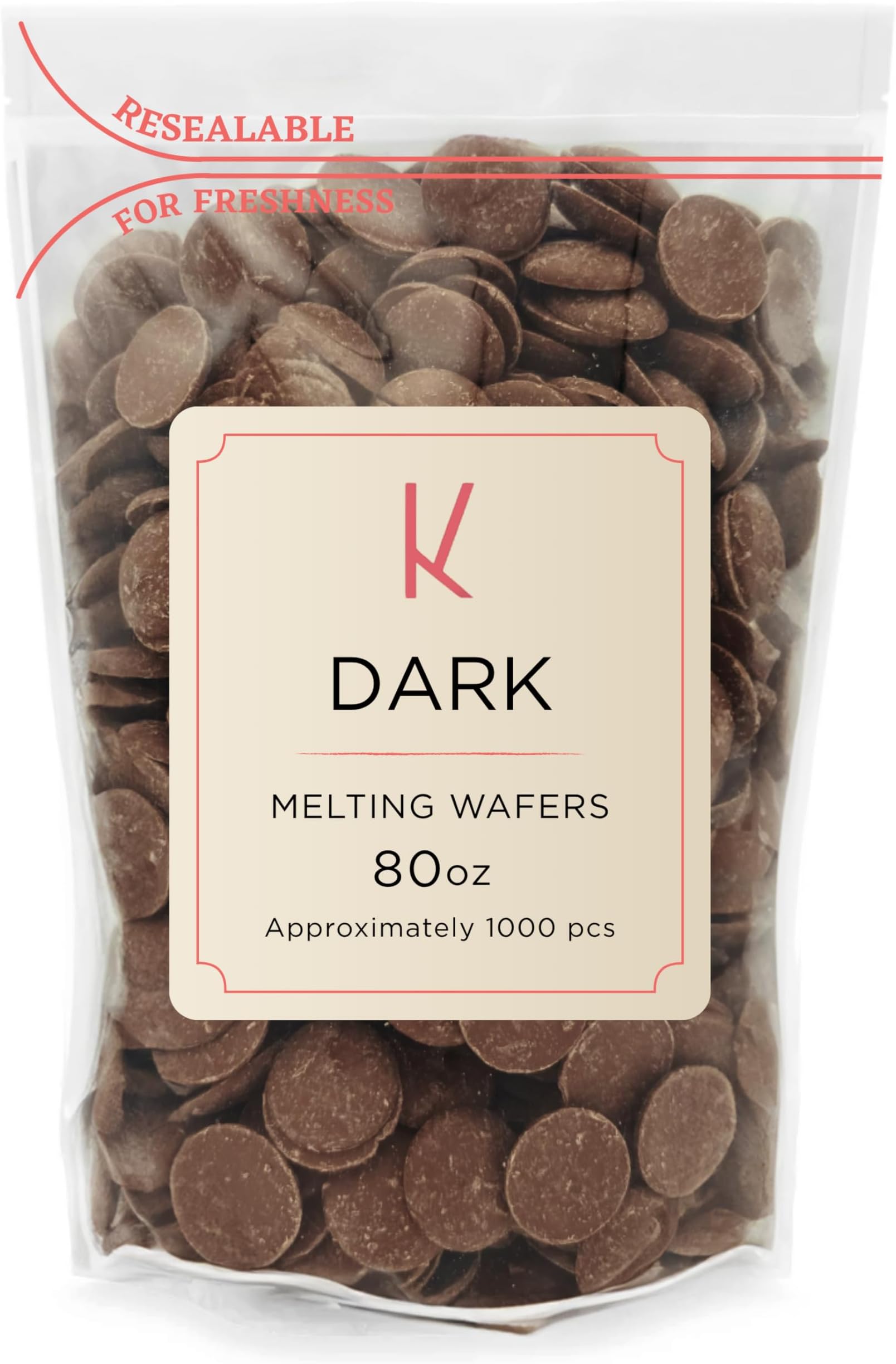 K Chocolate Melting Wafers Bulk Perfect For Dipping, Deserts, Baking And More (5 Pound, Dark)