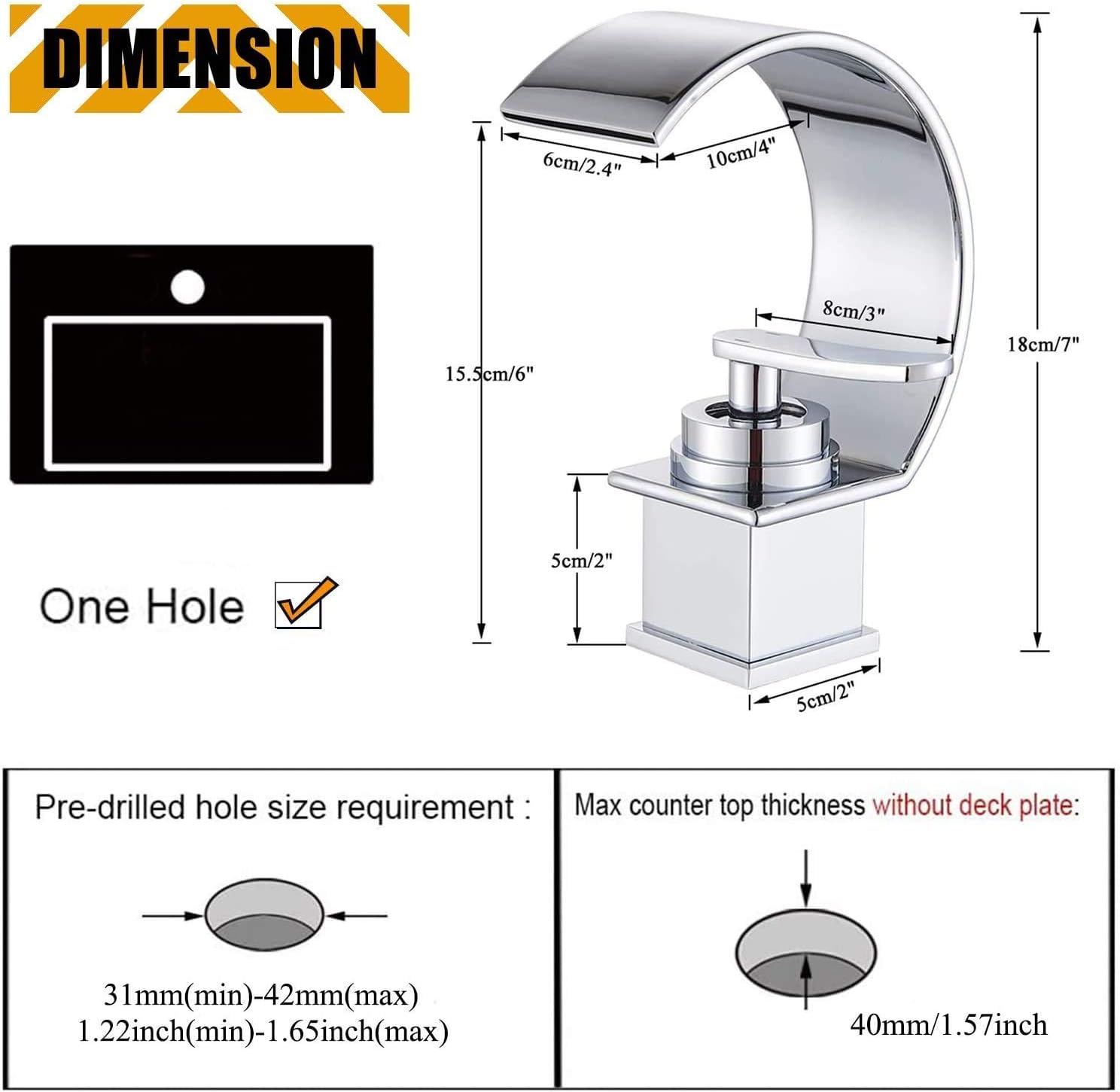 Get Special Price ALENARTWATER Bathroom Faucet Chrome Bathroom Sink Faucet Waterfall Spout Single Handle Bathroom Faucet Commercial Modern Lavatory Basin Faucet Deck Mount Lead-Free