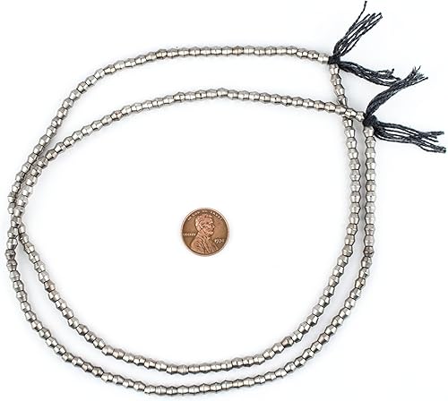 Miniatura 2 de TheBeadChest - Cuentas de bicono plateado de 0.177 in, hebra completa de espaciadores de metal de calidad para diseño de joyas de bricolaje