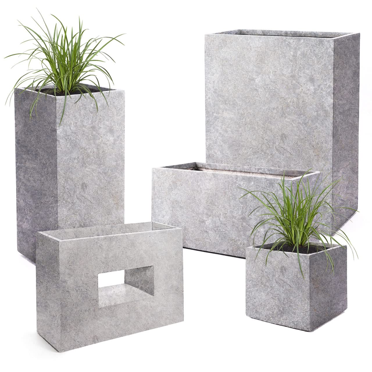 Pflanzwerk® Pflanzkübel Divider Lava Hellgrau 72x60x25cm Blumentopf *Frostbeständige Blumenkübel* *UV-Schutz* *Premium Pflanzenkübel Qualität*