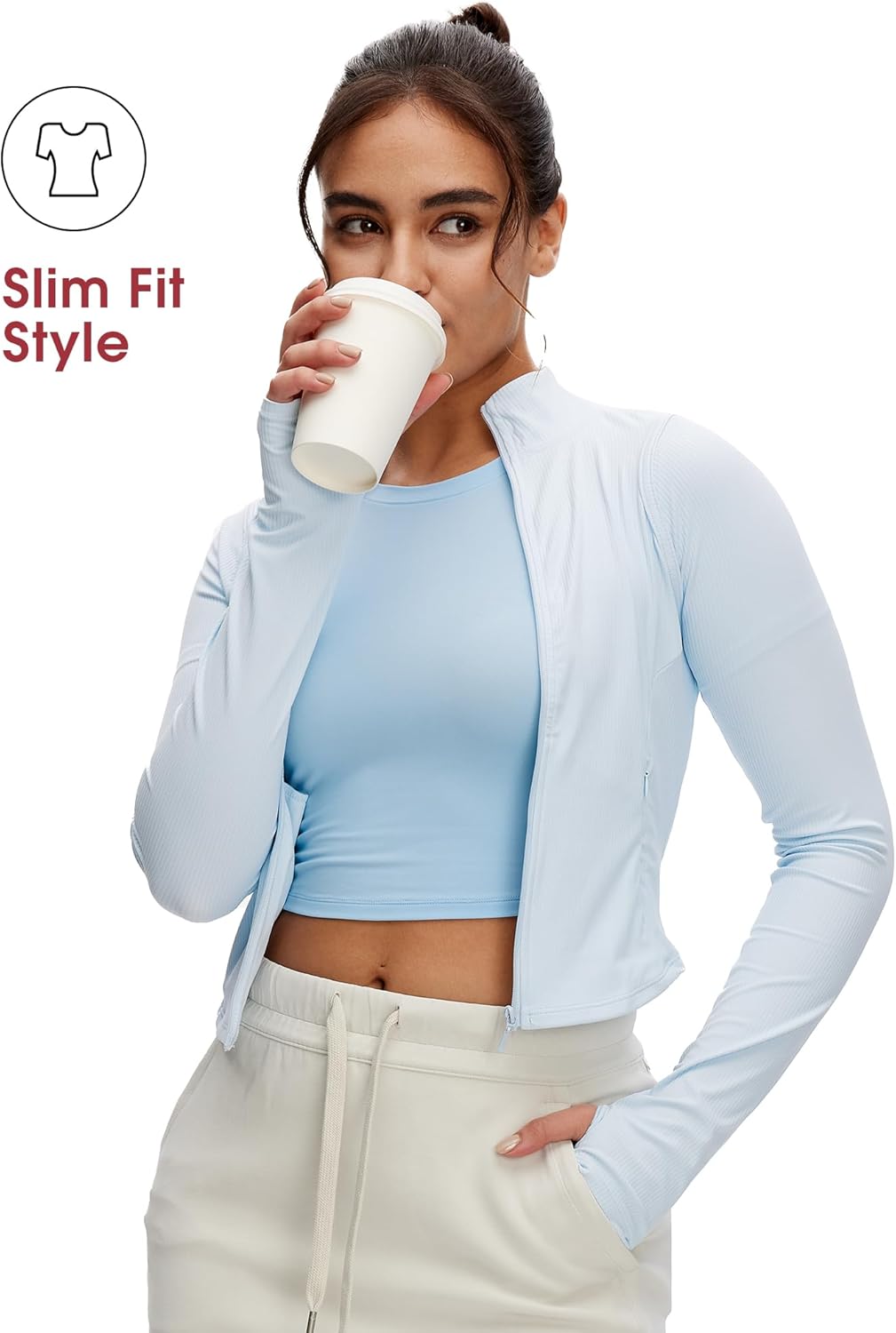 NANJI Crop Tops for Woman - Slim Fit Short Sleeve Crew Neck Cropped T Shirt, Basic Women's Crop Tee Casual Wear and Workout - Image 4