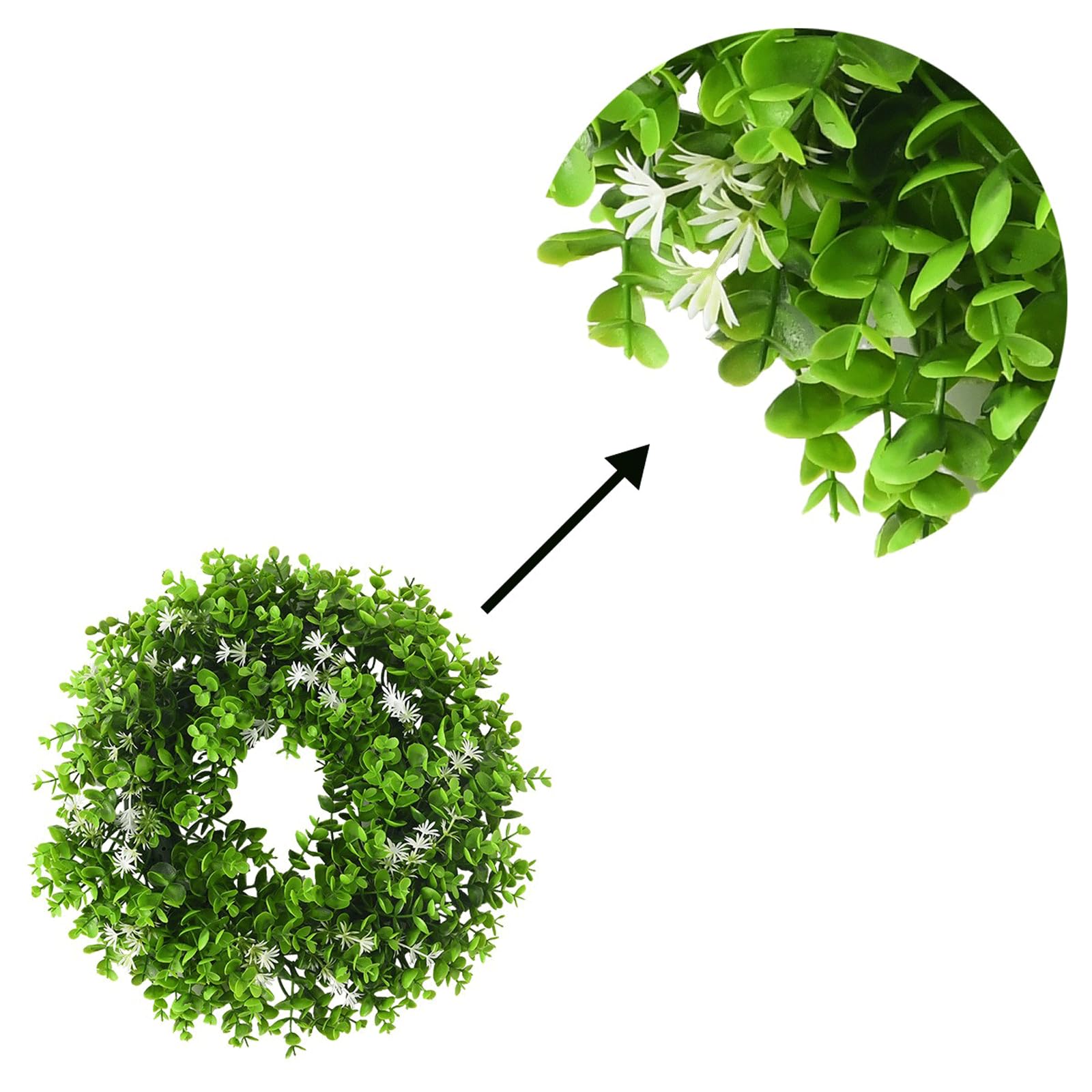 Ghirlanda di eucalipto artificiale per porta d'ingresso, ghirlanda di eucalipto fresca e festosa per porta d'ingresso, decorazione primaverile ed estiva per porta d'ingresso