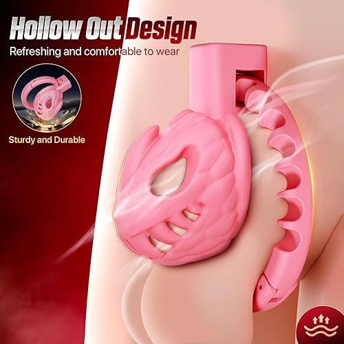 Miniatura 2 de Jaula de castidad masculina, dispositivo de castidad pequeño y ligero con 8 tamaños ajustables y bloqueo invisible, equipo de bondage para hombres y