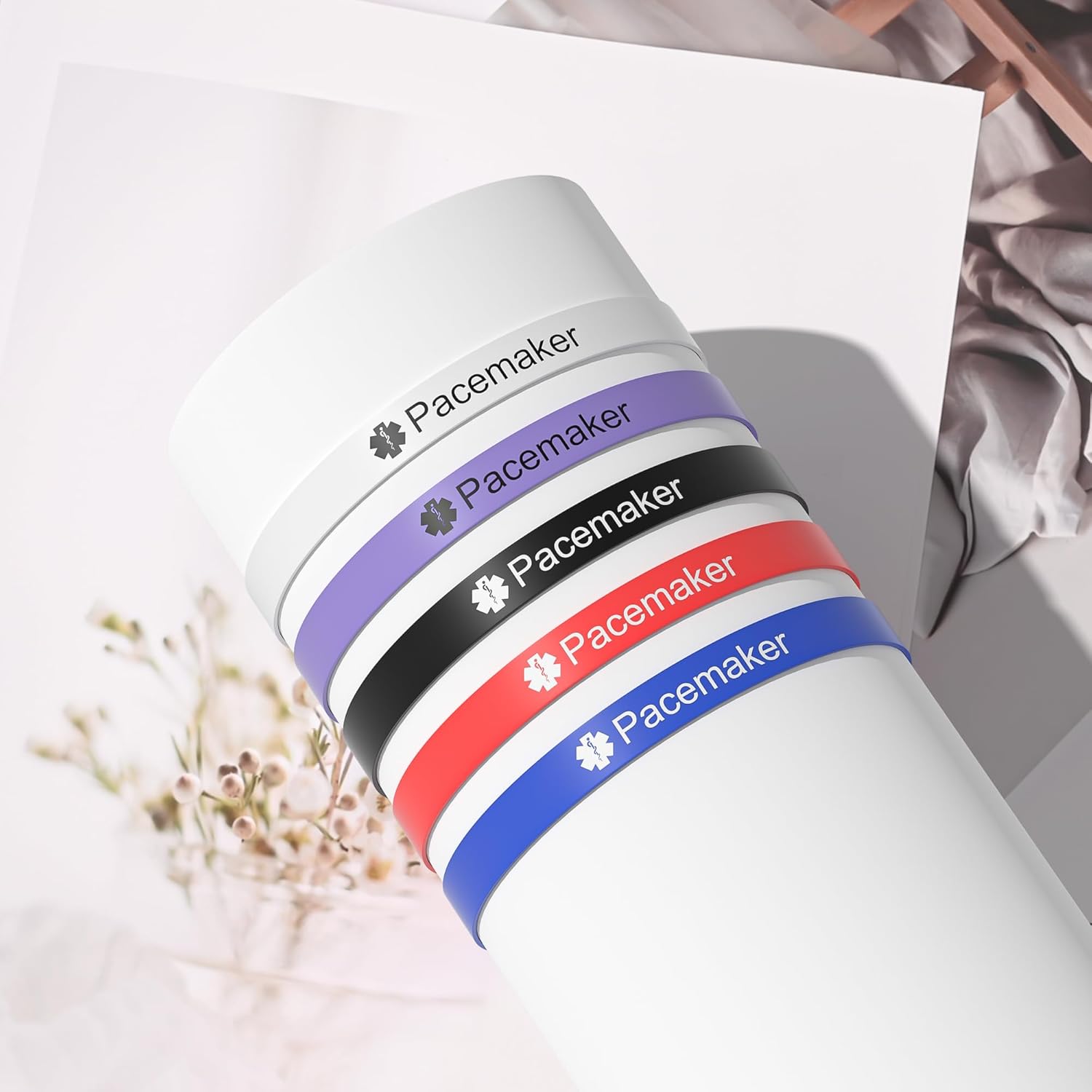 5PCS Medical Alert Bracelet for Men Women, Medical Alert ID Silicone Wristband for Diabetic D.N.R Pacemaker Epilepsy - Image 5