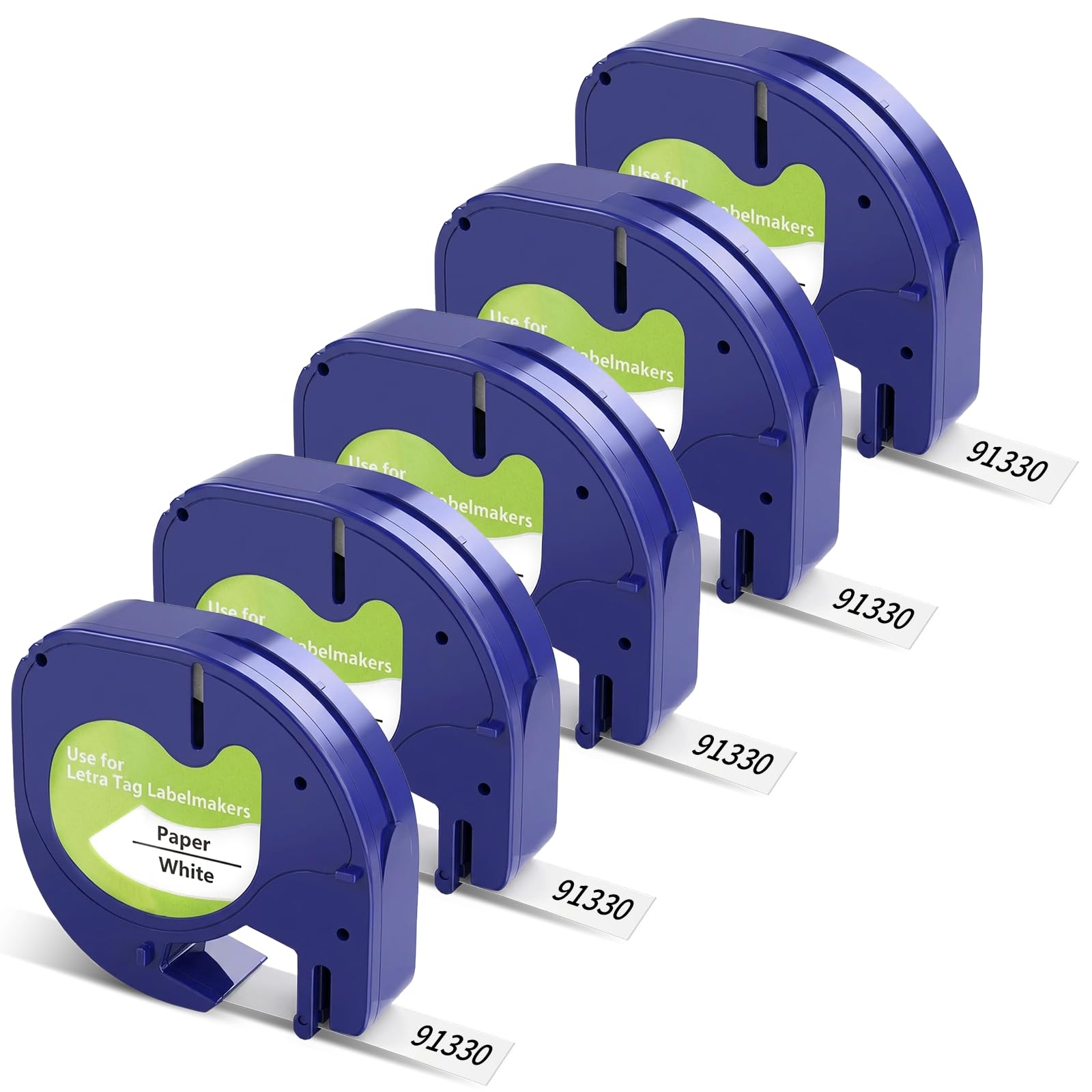 5Pack Replace for Dymo LetraTag Refills 91330 Black on White Paper 1/2"×13' | 12mm×4m, Re…