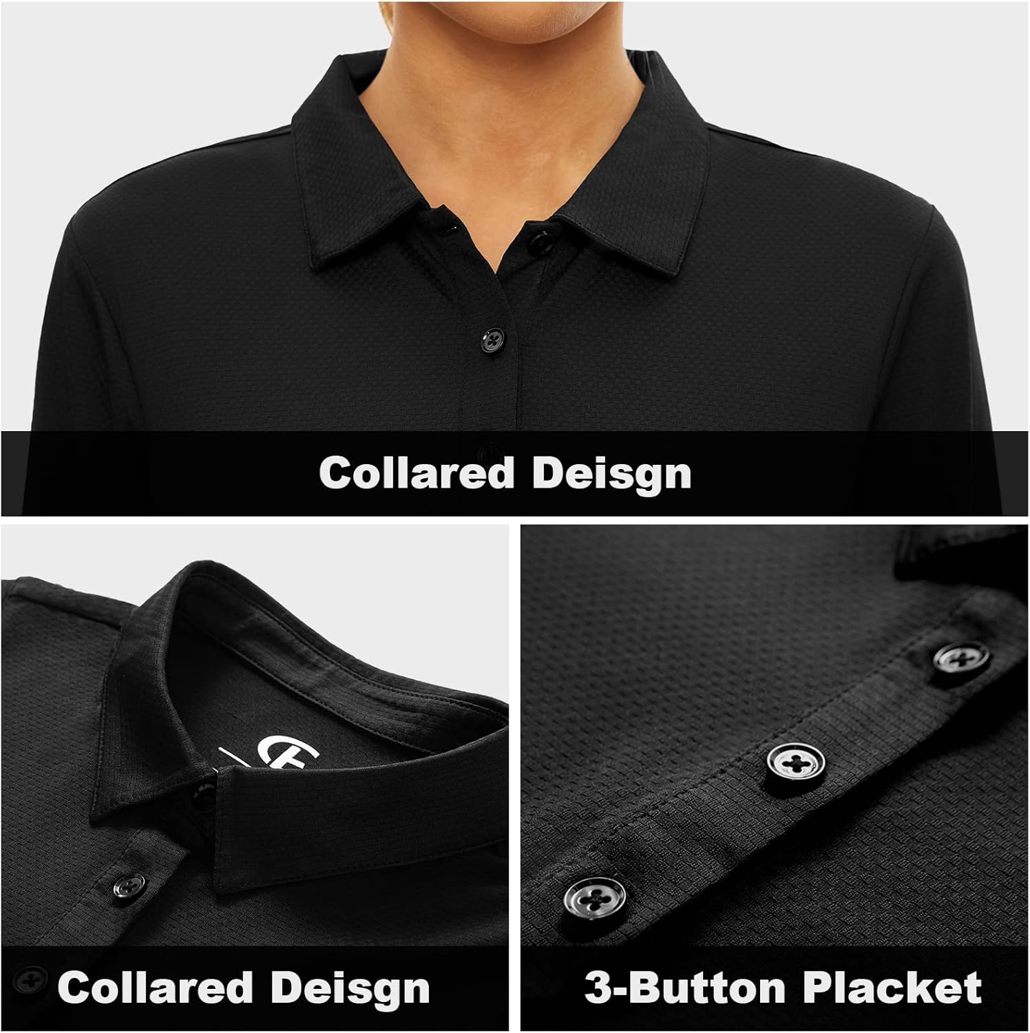 Women's Golf Shirt Long Sleeve Polo Shirt UPF50+ Sun Protection Moisture Wicking Quick Dry Golf Polo Shirt - Image 5