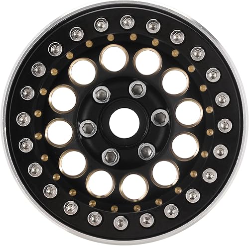 Vista 21 de INJORA Rin Beadlock de 1.9 pulgadas – 5.29 oz Rueda de plato profundo de latón y aluminio súper pesado para 1/10 RC Crawler SCX10 TRX4 VS4-10 Gen8