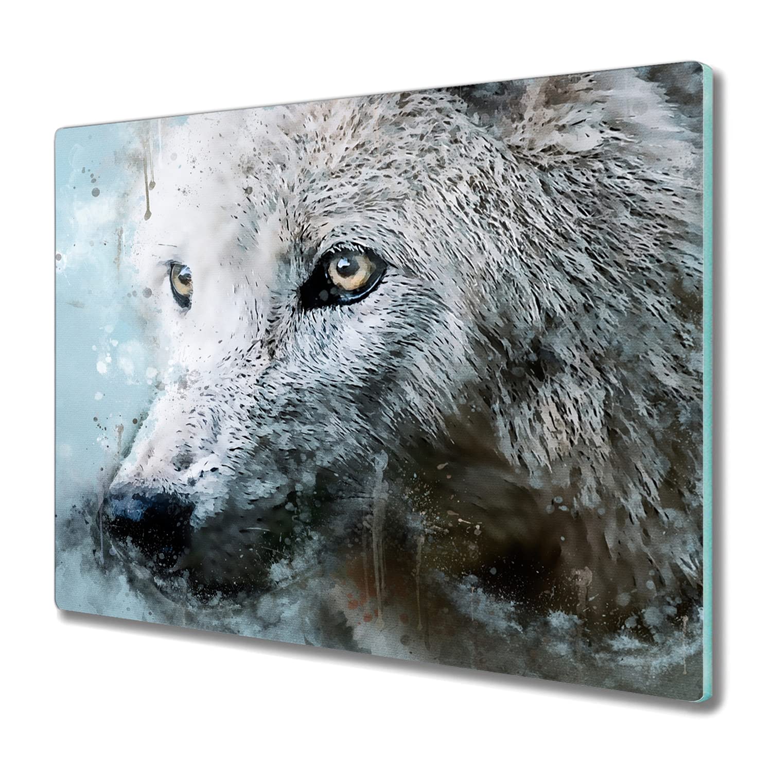 Planche à découper induction 60x52cm protège-plaque loup pour sublimer votre cuisine