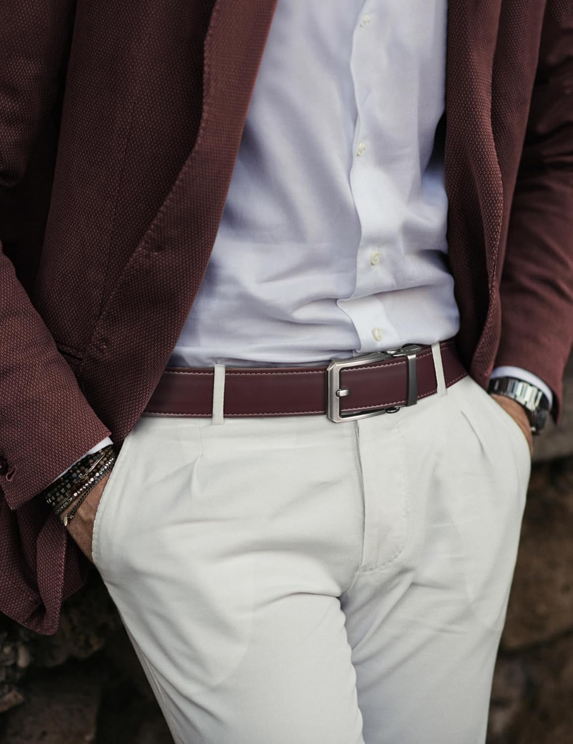 JUKMO 1.5" (38mm) Leather Ratchet Belt for Men in Gift Box - Image 5