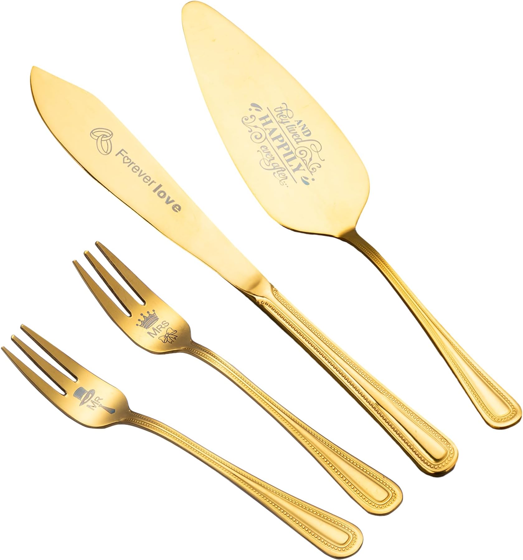 Personalized Wedding Cake Knife and Server Set Stainless
