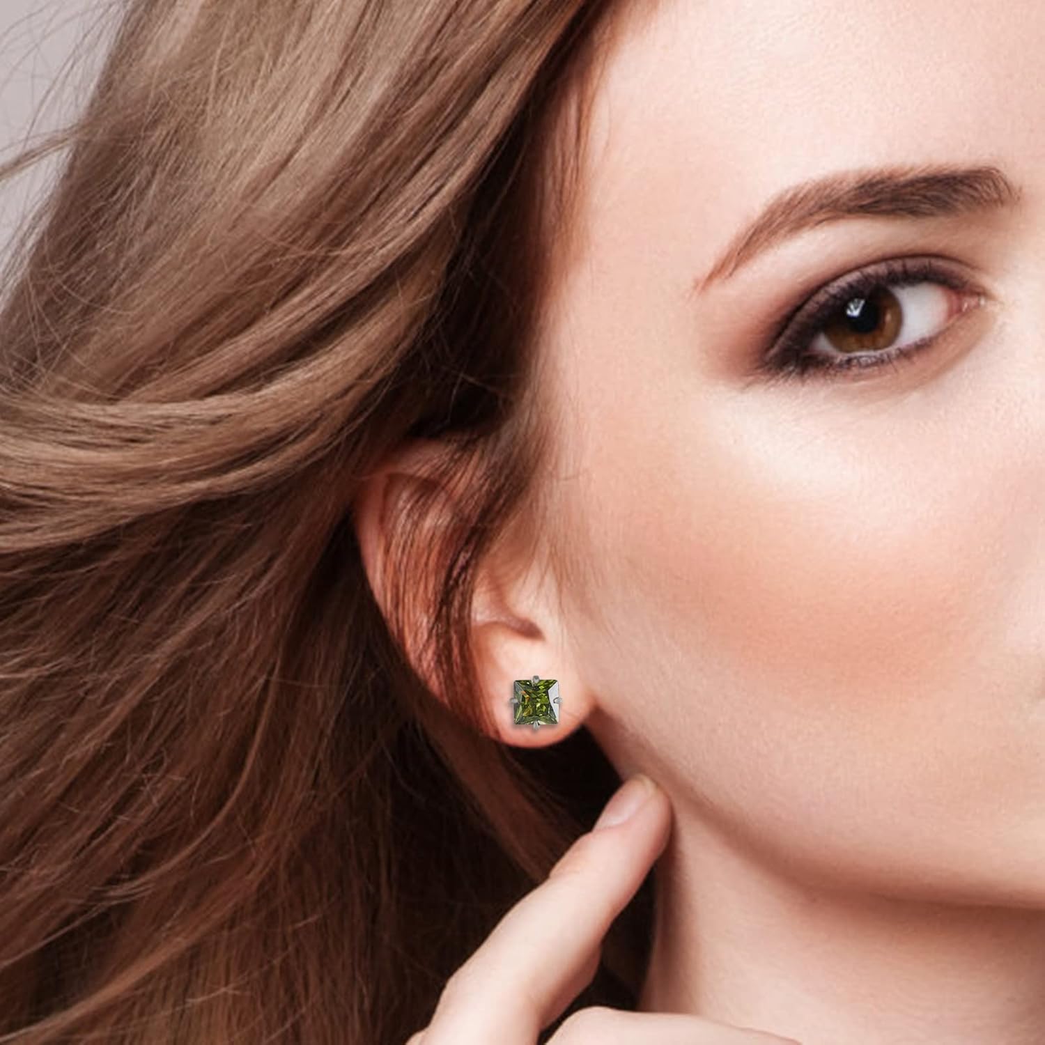 12 Pairs Surgical Stainless Steel Flat Back Screw Back Round Heart Star Square Teardrop Cubic Zirconia Birthstone Stud Earrings Set for Women - Image 6